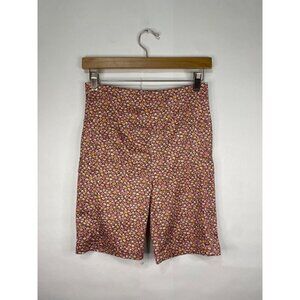 Lou & Grey Brown Floral Bike Shorts Athletic Pockets Women's Size Medium GUC
